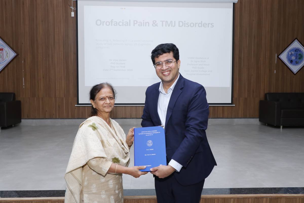 Dr. Vijay K. Asrani with PhD in Orofacial Pain and TMJ Disorders